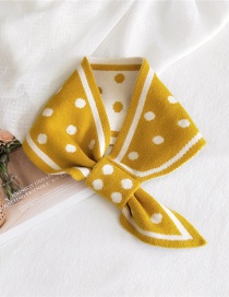 Fashion Polka Dot Yellow Cross Lattice Love Polka Dot Geometric Double-sided Knitted Wool Scarf