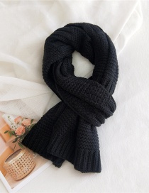 Fashion Black Striped Thick Warm Knitted Wool Scarf