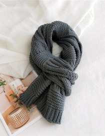Fashion Gray Striped Thick Warm Knitted Wool Scarf