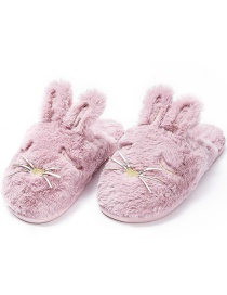Fashion Purple Rabbit Plush Toe Slippers