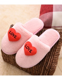 Fashion Pink Love Letters Home Slippers Indoor Plush Slippers