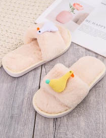 Fashion White Chicken And Duck Flat Plush Slippers
