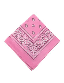Fashion Pink Cashew Print Geometric Contrast Square Scarf