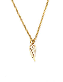 Fashion Dream Wings Golden Titanium Steel Fully Polished Laser Cut Wing Necklace