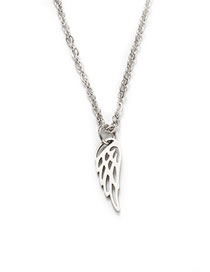 Fashion Dream Wings Titanium Steel Fully Polished Laser Cut Wing Necklace