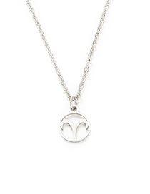 Fashion Aries Pendant Titanium Steel Full Polished Laser Cut Twelve Constellation Necklace