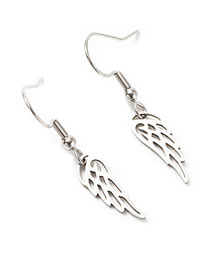 Fashion Rigid Color Titanium Steel Dream Wings Fully Polished Cut Stainless Steel Earrings