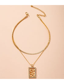 Fashion Golden Eye-catching Dragon Micro-inlaid Zircon Geometric Necklace