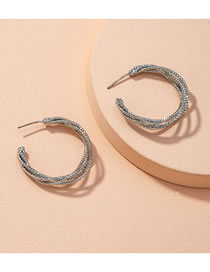 Fashion Silver 02 Twisted Cross Geometry Alloy Stud Earrings
