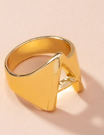 Fashion 2 Golden English Alphabet Alloy Ring