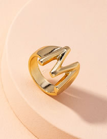 Fashion 6 Golden English Alphabet Alloy Ring