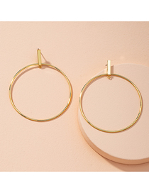 Fashion Golden Ring Alloy Hollow Earrings