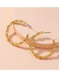 Fashion Golden Twist-shaped Hoop Alloy Earrings
