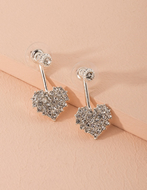 Fashion Love Heart Alloy Diamond Earrings