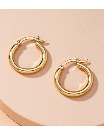 Fashion Golden Round Alloy Hollow Earrings