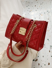 Fashion Red Large-capacity Chain Lock One-shoulder Messenger Bag