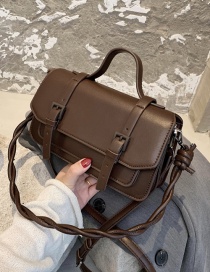 Fashion Coffee Color Woven Shoulder Strap Shoulder Messenger Bag