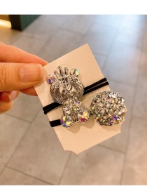 Fashion Silver And White Diamonds Diamond Ball Bear Hair Rope Set