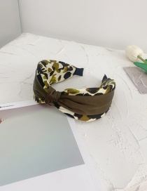 Fashion Green Leopard Print Broad-brimmed Headband