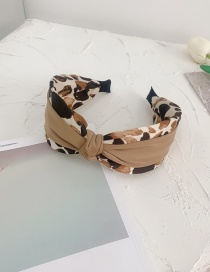 Fashion Khaki Leopard Print Broad-brimmed Headband
