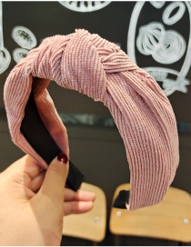 Fashion Pink Corduroy Knotted Fabric Wide-brimmed Headband