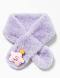 Fashion Star Light Purple Rex Rabbit Fur Five-pointed Star Animal Thickened Warm Children S Scarf