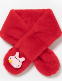 Fashion Rabbit Red Rex Rabbit Fur Five-pointed Star Animal Thickened Warm Children S Scarf