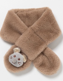 Fashion Mouse Khaki Rex Rabbit Fur Five-pointed Star Animal Thickened Warm Children S Scarf
