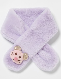 Fashion Mouse Light Purple Rex Rabbit Fur Five-pointed Star Animal Thickened Warm Children S Scarf