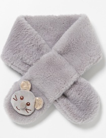 Fashion Mouse Dark Gray Rex Rabbit Fur Five-pointed Star Animal Thickened Warm Children S Scarf