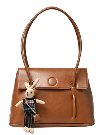 Fashion Brown Bunny Flap Diagonal Shoulder Bag