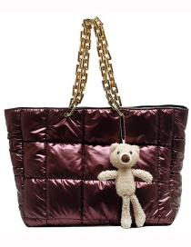 Fashion Red Wine Chain Large Capacity Down Bag Multifunctional Waterproof Shoulder Bag