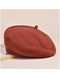Fashion Caramel Knitted Solid Color Metallic Beret
