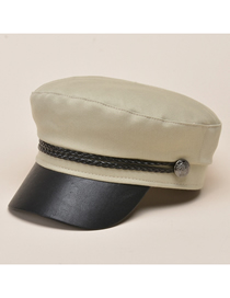 Fashion Khaki Five-pointed Star Navy Hat With Braided Metal Buckle