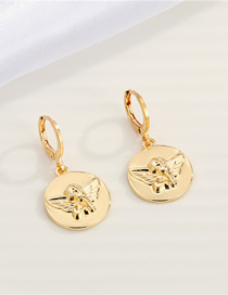 Fashion Gold Color Round Angel Hollow Animal Smiley Round Angel Snake Earrings