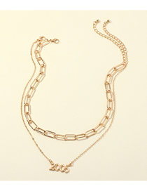 Fashion 2005 Gold Color Year Number Pendant Double Necklace