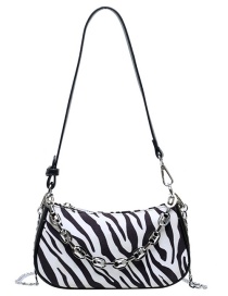 Fashion Zebra White Leopard Print Chain Shoulder Crossbody Bag