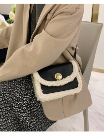 Fashion Black Flap Shoulder Crossbody Bag With Raw Edge Lock