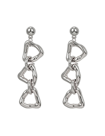 Fashion Silver Color Resin Geometric Chain Earrings