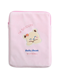 Fashion Pink Bear Letter Embroidery Tablet Bag