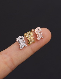 Fashion Dinosaur Rose Gold Stainless Steel Flower Diamond Pearl Butterfly Geometric Earrings