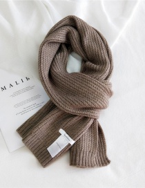 Fashion Coffee Letter Logo Thick Knitted Solid Color Scarf