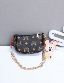 Fashion Yellowish Brown Woolen Chain Mickey Pendant Childrens One-shoulder Messenger Bag