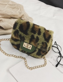 Fashion Green Chain Leopard Lock Childrens Shoulder Crossbody Bag