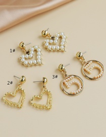 Fashion 3# Alloy Pearl Number 5 Stud Earrings