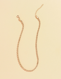 Fashion Gold Whip Chain Thin Side Alloy Necklace