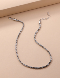 Fashion White K Whip Chain Thin Side Alloy Necklace
