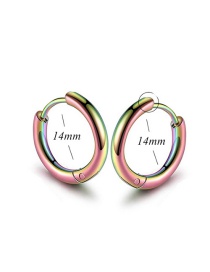 Fashion Color-14mm Titanium Steel Stainless Steel Geometric Round Earrings