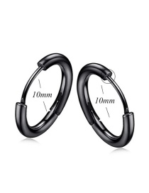 Fashion Black-10mm Titanium Steel Stainless Steel Geometric Round Earrings