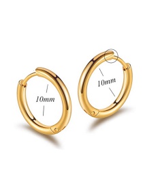 Fashion Gold-10mm Titanium Steel Stainless Steel Geometric Round Earrings